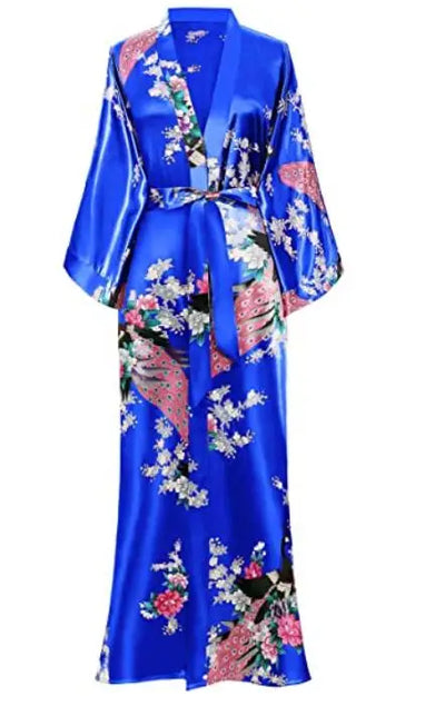 Sexy Women Long Robe With Pocket Wedding Bride Bridesmaid Dressing Gown Rayon Kimono Bathrobe Large Size S-XXXL Night Dress