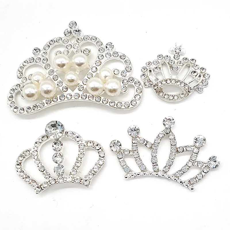 Hot 1pcs Jewelry Metal Shoe Charms Crystal crown Shoe Aceessories Pearl Bracelet Fit women’s croc clogs girls Gifts