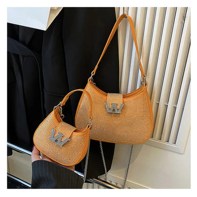 2024 New Bags For Women Designer Luxury Mini Rhinestone Shoulder Hand Bag Evening Party Purse Clutch Chain Sling Bag Handbags