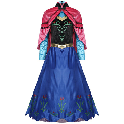 S-3XL Adult women Princess Anna Cosplay Costume Halloween Arendelle Princess Elsa Uniform Ice Queen Anna fantasia Fancy Dress