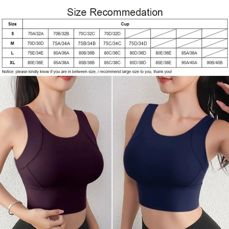 Cloud Hide High Support Sports Bra for Women Gym Yoga Crop Top Home Fitness Workout Underwear Girl Large Size Running Bike Shirt