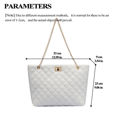 Tote Bags for Women PU Leather Diamond Lattice Handbag Personality Large Capacity Underarm Shoulder Bag Designer Bag