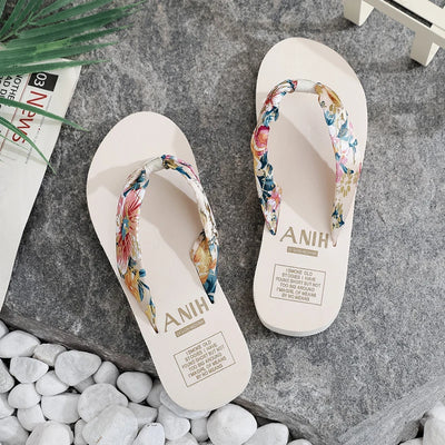 Women Summer EVA Slipper Bohemian Satin Ribbon Female Flip Flop 2024 Beach Simple Leisure Ladies Shoes Sandal Chaussure Femme