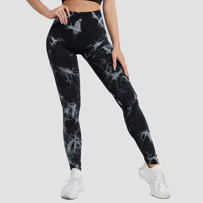 Women Tie Dye Yoga Pants Sports Leggings Seamless High Waist Push Up Tights Female Fitness Workout Leggins 2024 Gym Clothing