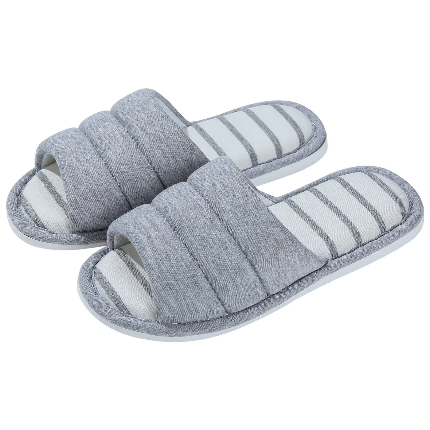 Comwarm Women Cotton Slippers Indoor Open Toe Soft Slippers Casual Flip Flop Ladies Home Slip-on Memory Foam Bedroom Flats Shoes