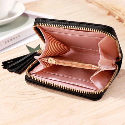 Pu Leather Card Bag Mini Wallet Ladies Money Clip Love Embroidery Multifunctional Wallet Women Short Certificate Storage Bags