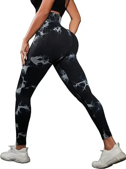 Women Tie Dye Yoga Pants Sports Leggings Seamless High Waist Push Up Tights Female Fitness Workout Leggins 2024 Gym Clothing