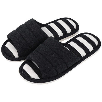 Comwarm Women Cotton Slippers Indoor Open Toe Soft Slippers Casual Flip Flop Ladies Home Slip-on Memory Foam Bedroom Flats Shoes