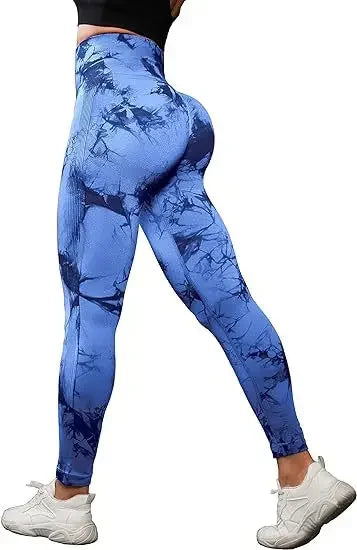 Women Tie Dye Yoga Pants Sports Leggings Seamless High Waist Push Up Tights Female Fitness Workout Leggins 2024 Gym Clothing