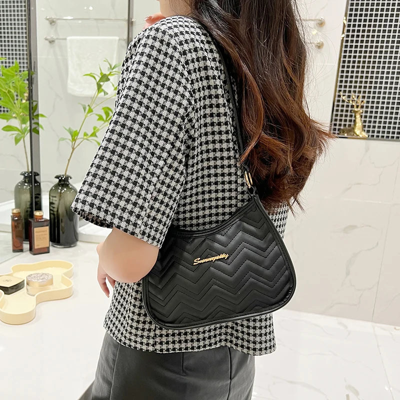 Women Soft Faux Ladies Crossbody Bag Underarm Bag Retro Handbag Fashion Design Girls Small Shoulder Bags