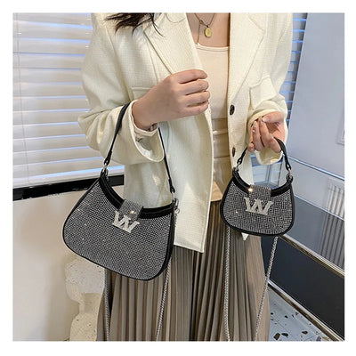 2024 New Bags For Women Designer Luxury Mini Rhinestone Shoulder Hand Bag Evening Party Purse Clutch Chain Sling Bag Handbags