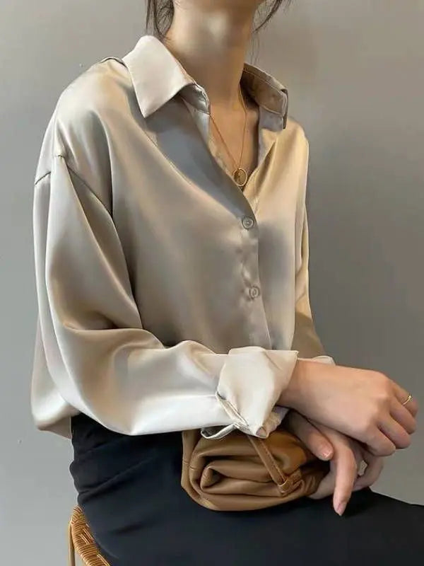 Autumn Fashion Button Up Shirt Spring Vintage Blouse Women White Lady Long Sleeves Female Loose Streetwear Shirts Design Tops