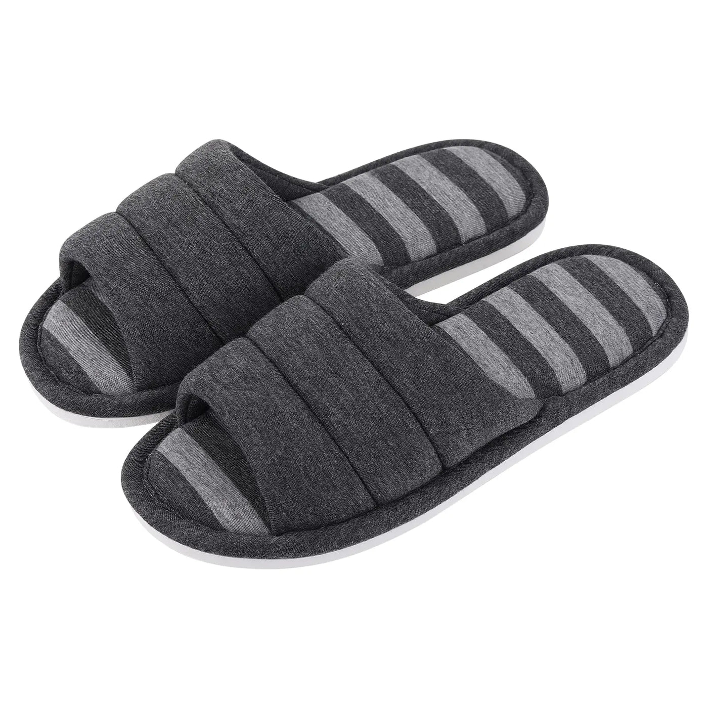 Comwarm Women Cotton Slippers Indoor Open Toe Soft Slippers Casual Flip Flop Ladies Home Slip-on Memory Foam Bedroom Flats Shoes