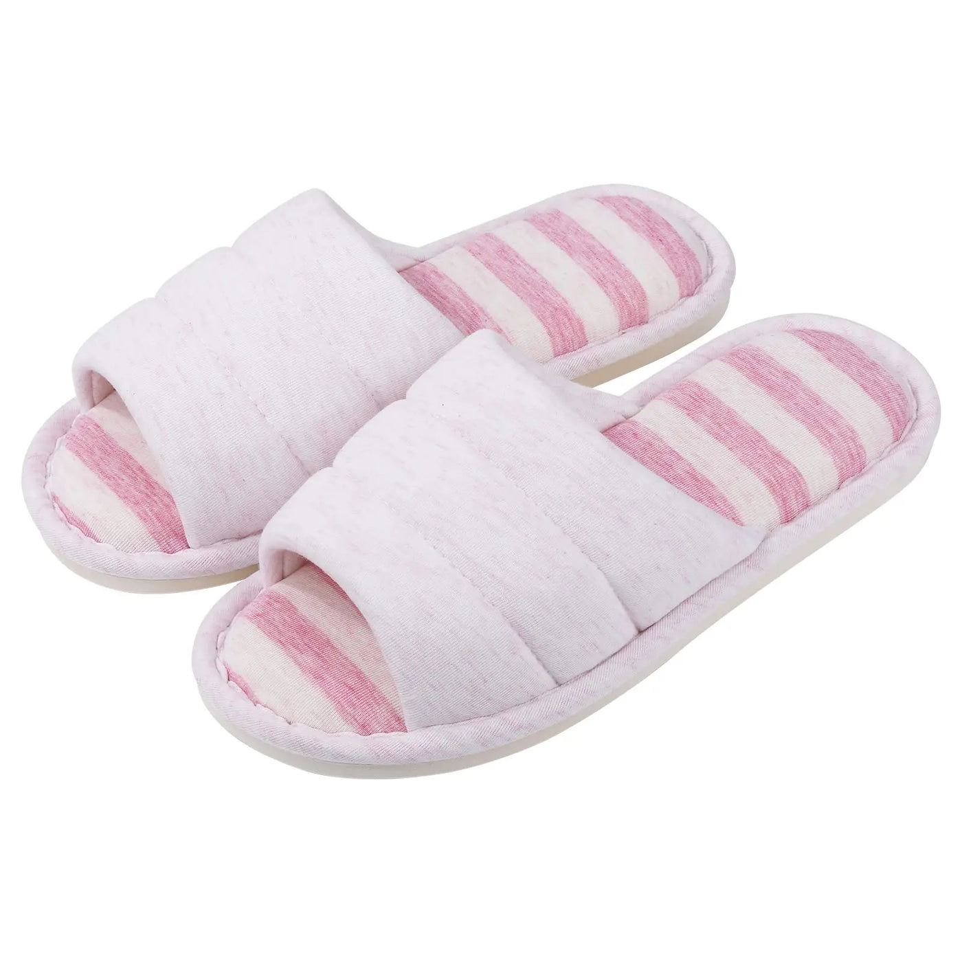 Comwarm Women Cotton Slippers Indoor Open Toe Soft Slippers Casual Flip Flop Ladies Home Slip-on Memory Foam Bedroom Flats Shoes