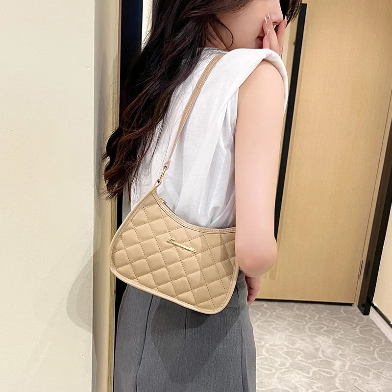 Women Soft Faux Ladies Crossbody Bag Underarm Bag Retro Handbag Fashion Design Girls Small Shoulder Bags