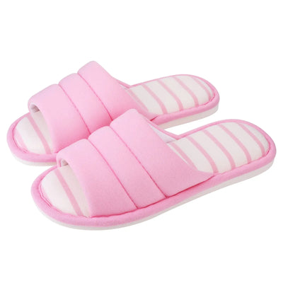 Comwarm Women Cotton Slippers Indoor Open Toe Soft Slippers Casual Flip Flop Ladies Home Slip-on Memory Foam Bedroom Flats Shoes